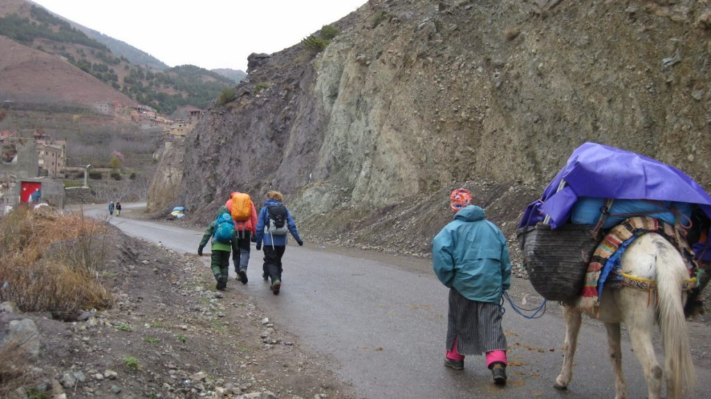 The beginning of our hike in Atlas mountains