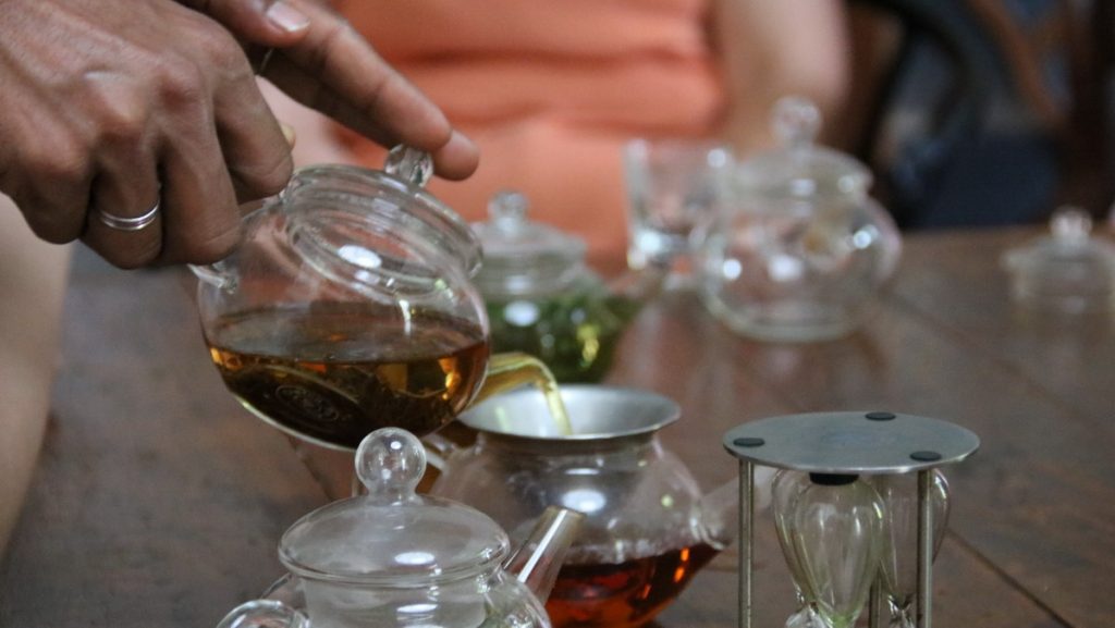 Tea tasting at AMBA estate