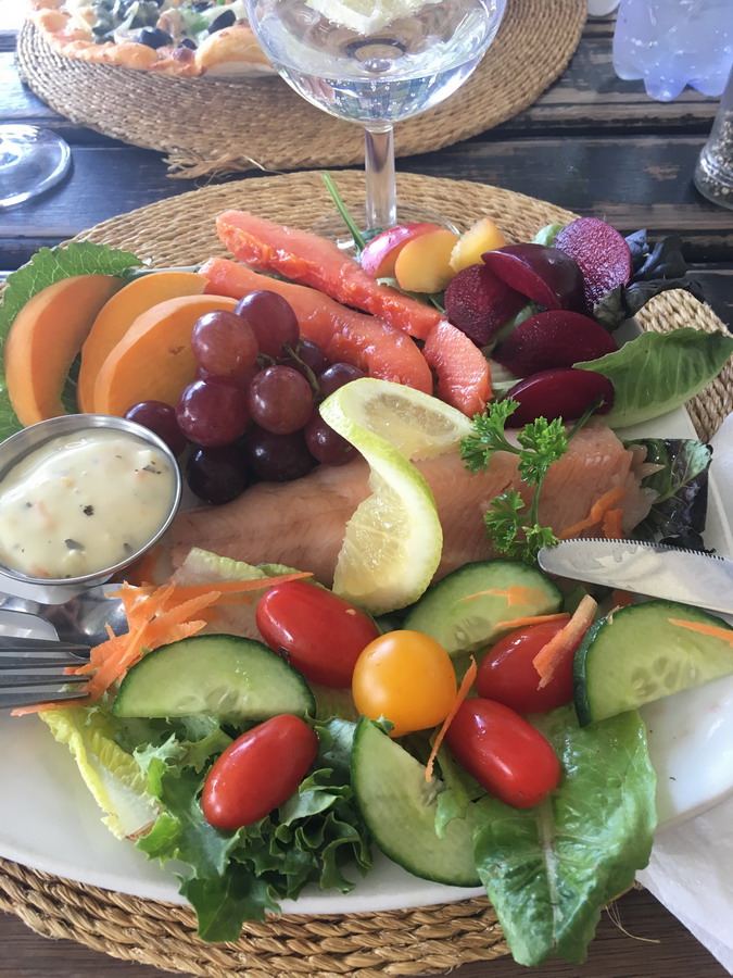 Salad and fish