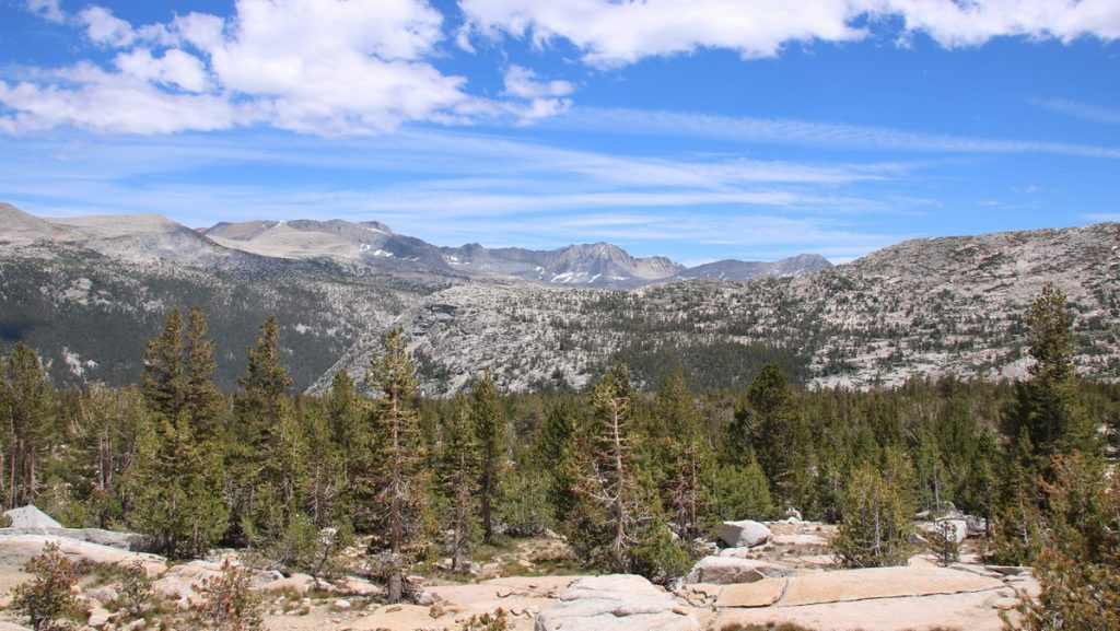 View from the pass above Lyell canyon