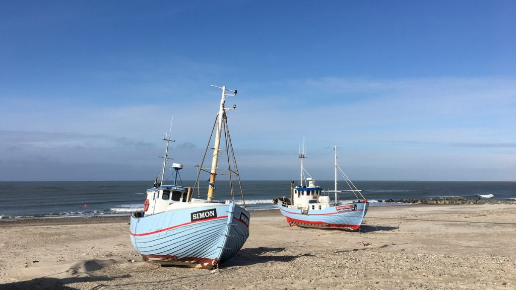 Coastal fishing boats at Nørre Vorupør