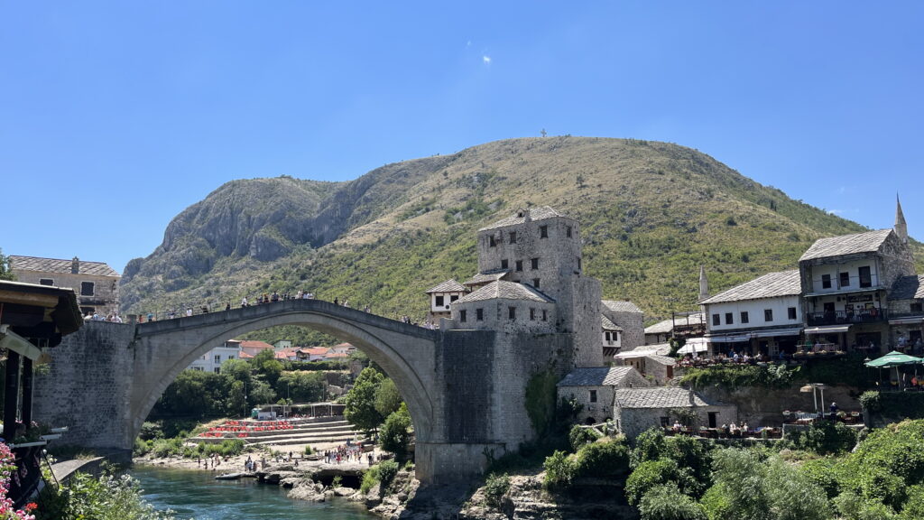 The old stone bridge of Mostar is a very popular attraction. 
Four days in Bosnia & Herzegovina